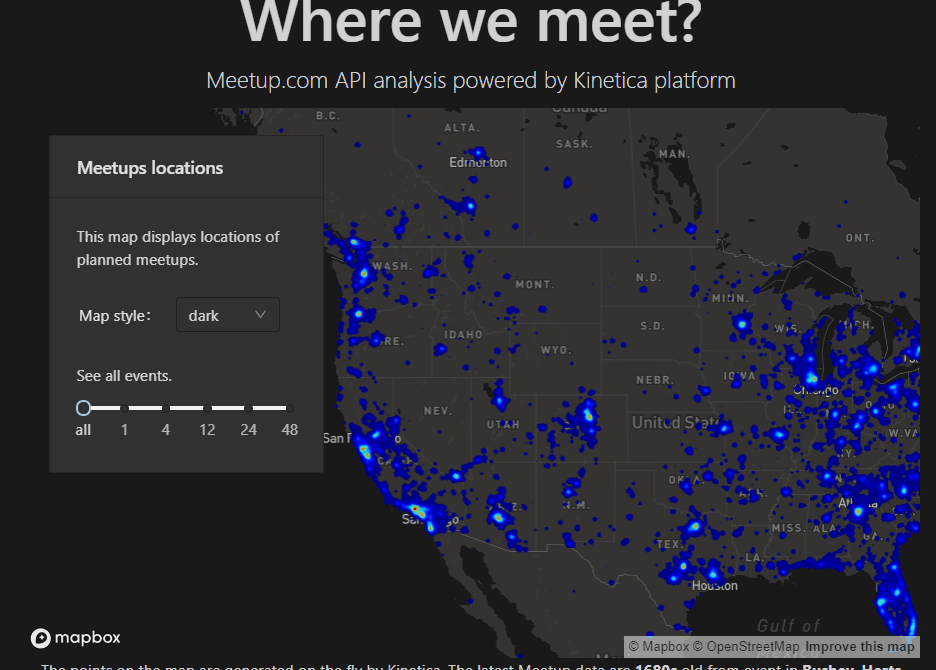 Analyzing Meetup RSVPs with Kinetica Part 3: Visualizing and Analyzing Data in Custom Web Applications With Kinetica