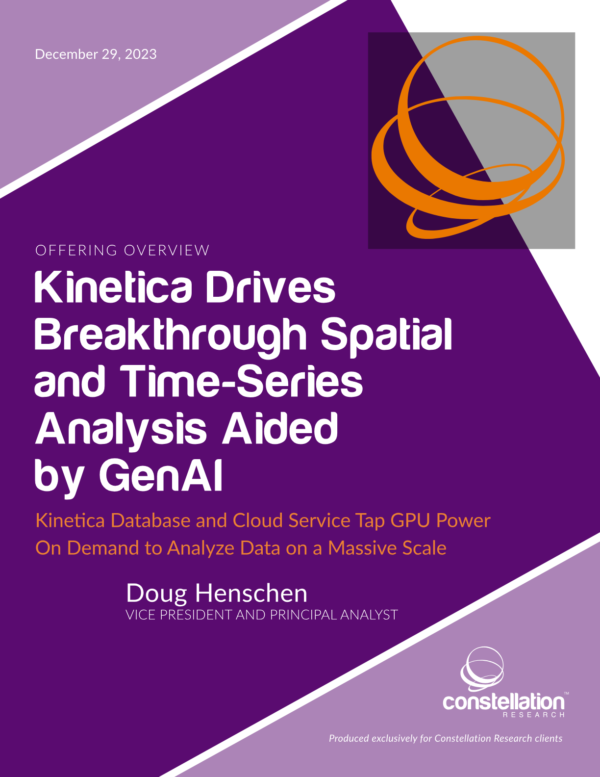 Constellation Research Kinetica Drives Breakthrough Spatial And Time Series Analysis Aided By Genai